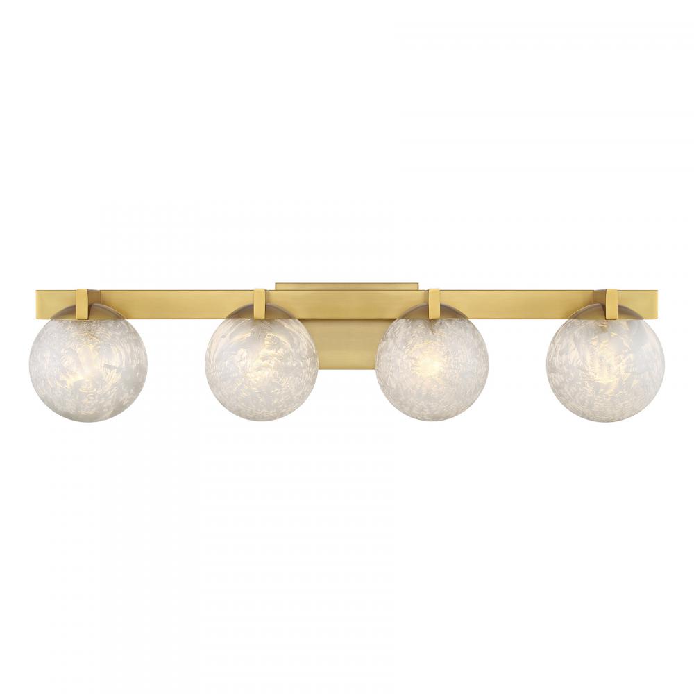 Darien 4-Light Bathroom Vanity Light in Warm Brass