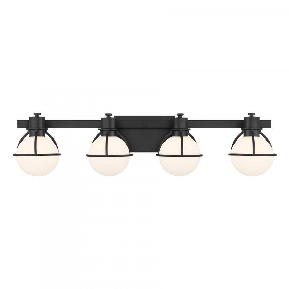 Pierce 4-Light Bathroom Vanity Light in Matte Black