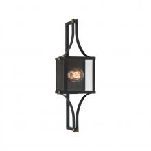 Savoy House 5-474-144 - Raeburn 1-Light Outdoor Wall Lantern in Matte Black and Weathered Brushed Brass