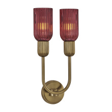 Kalco 519621STB/MGNT - Verde 2 LT Wall Sconce Magenta Glass