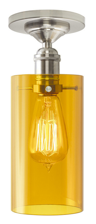 Ceiling Retro Cylinder Amber Glass Bronze 60W Edison E26 Retro Bulb