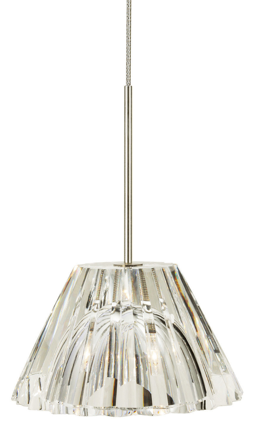 Pendant Ridge Crystal Clear Polished Nickel LED G4 JC 2W 110lm Monopoint