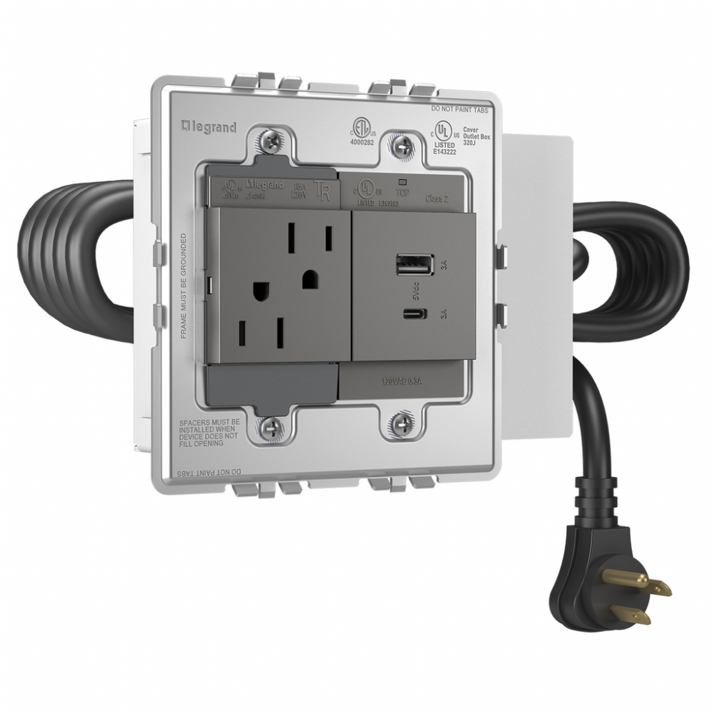 adorne Furniture Power Center with 1 Outlet and 1 USB A/C Port