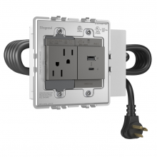 Legrand AD2-RAC-M - adorne Furniture Power Center with 1 Outlet and 1 USB A/C Port