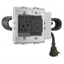 Legrand AD2-RAC-G - adorne Furniture Power Center with 1 Outlet and 1 USB A/C Port
