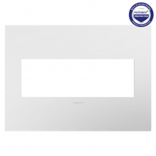 Legrand AWP3GPW4 - adorne® Matte White Three-Gang Screwless Wall Plate with Microban®