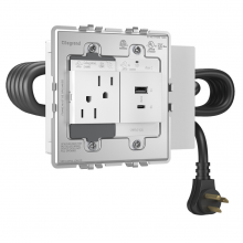 Legrand AD2-RAC-W - adorne Furniture Power Center with 1 Outlet and 1 USB A/C Port