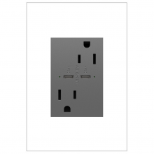 Legrand ARTRUSB15PD30M4 - adorne® 15A Tamper-Resistant Ultra-Fast Plus Power Delivery USB Type-C/C Outlet, Plus-Size, Magnesiu