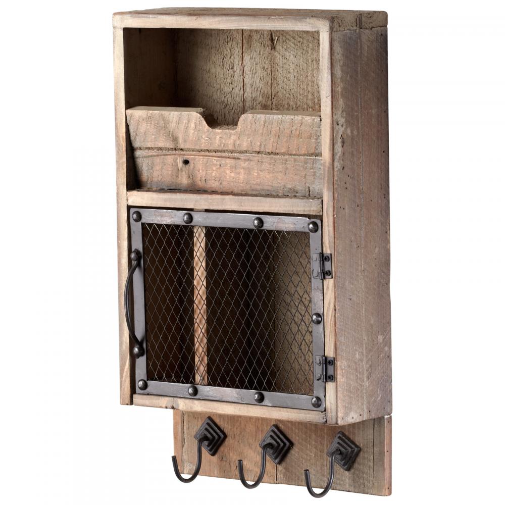 Casey Wall Organizer Raw Iron And Natural Wood