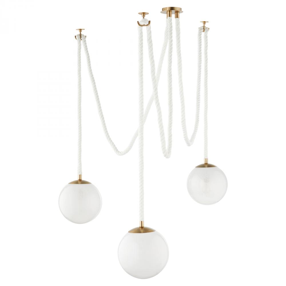 Rockport 3 Light Pendant Aged Brass