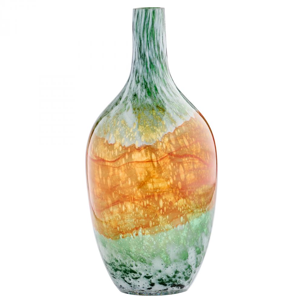 Pacaya Bottle Vase | Grey | Orange - Large