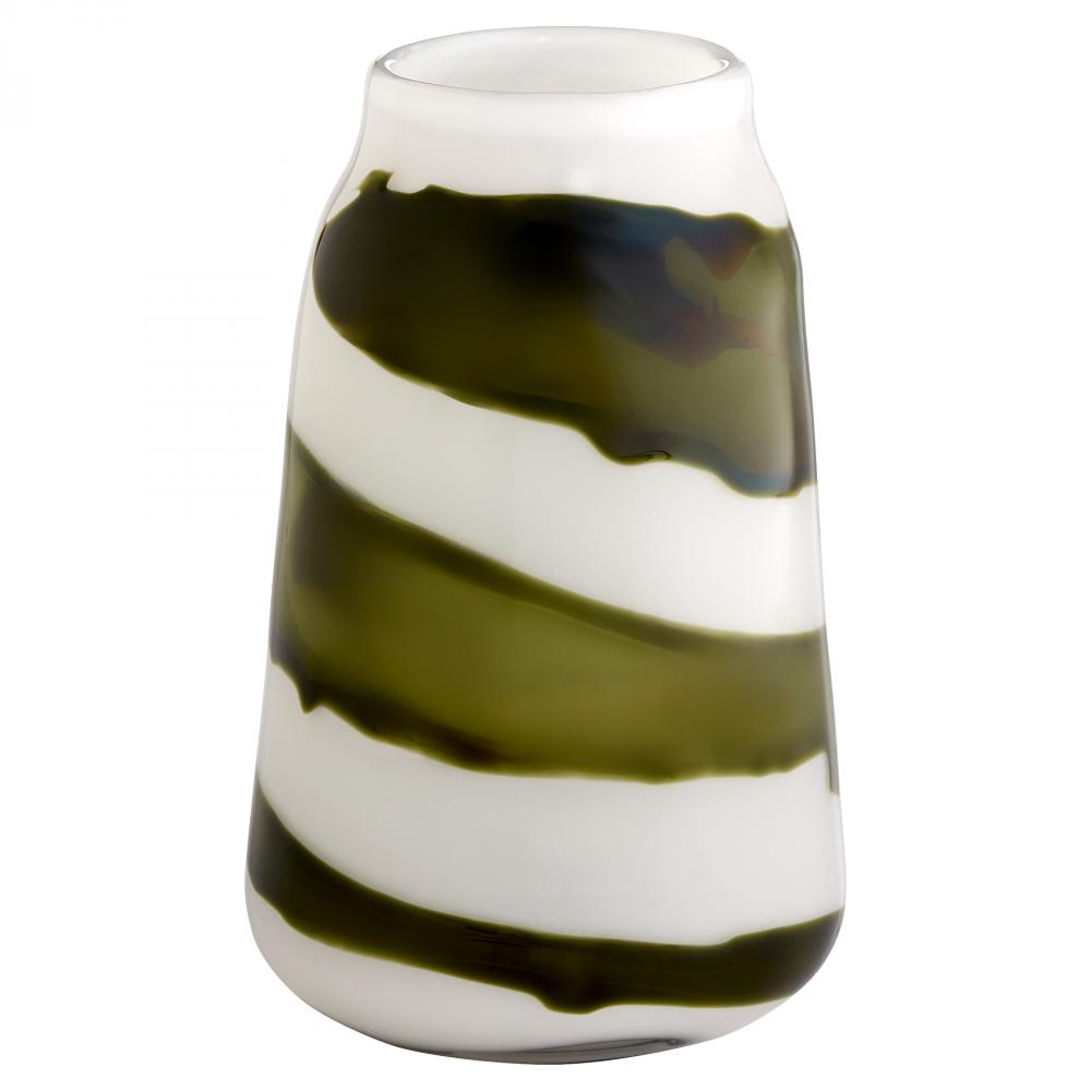 Denali Vase Iridescent White Green - Medium