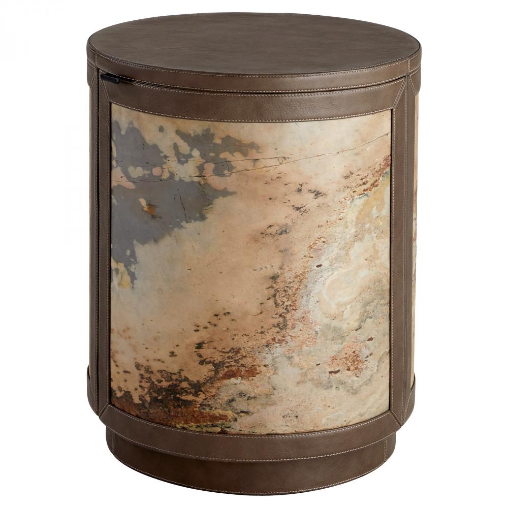 Tesoro Side Table | Smoke Grey | Slate Veneer | Matte Black