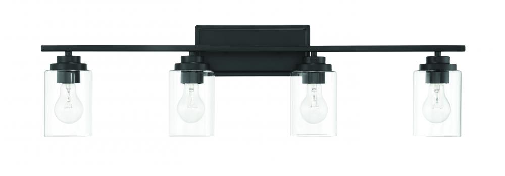 Clark 4 Light Vanity in Flat Black