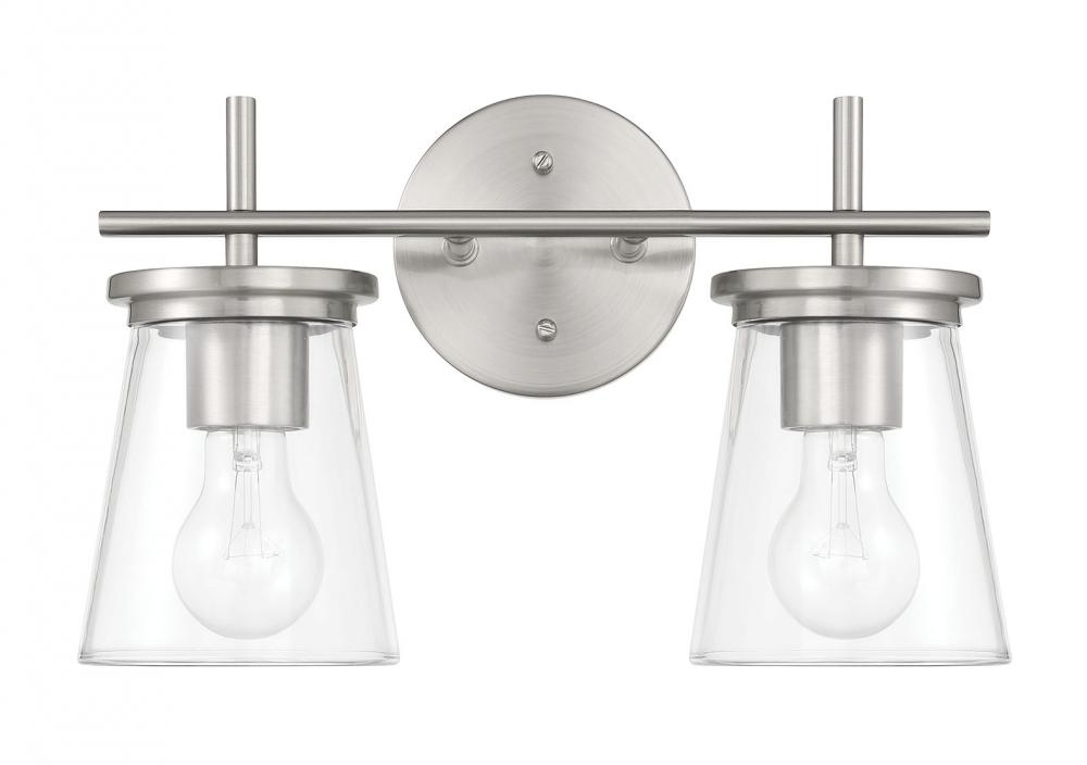 Connell 2 Light Vanity in Brushed Polished Nickel