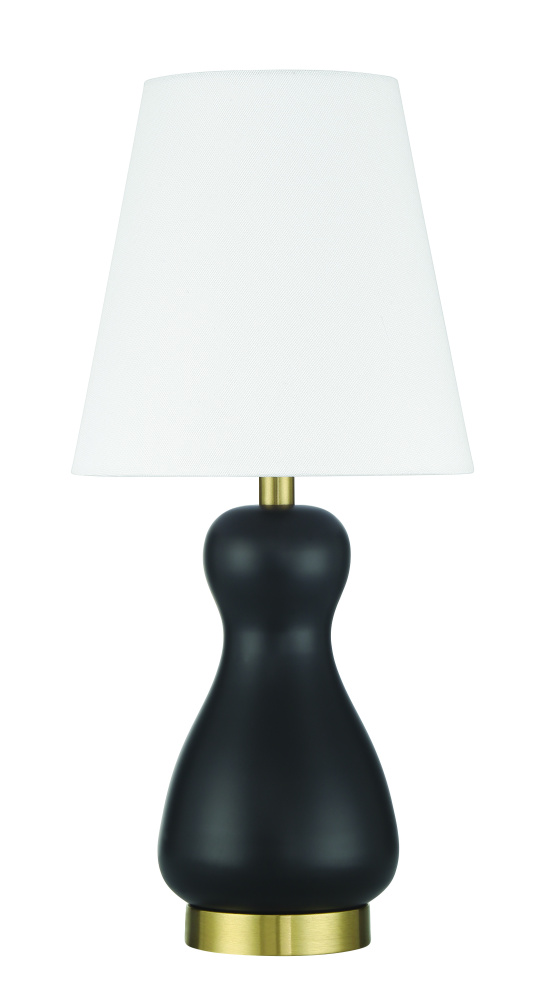 Gloria 1 Light Table Lamp in Flat Black/Satin Brass
