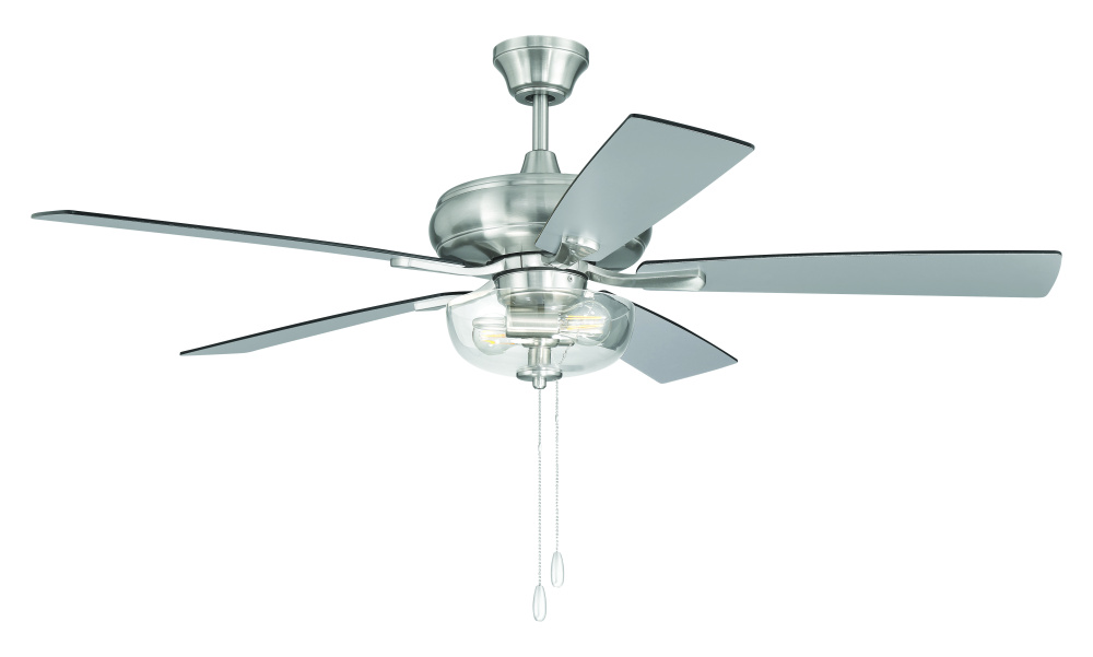 Eos 52" 5-Blade Clear 2 Light Bowl Ceiling Fan