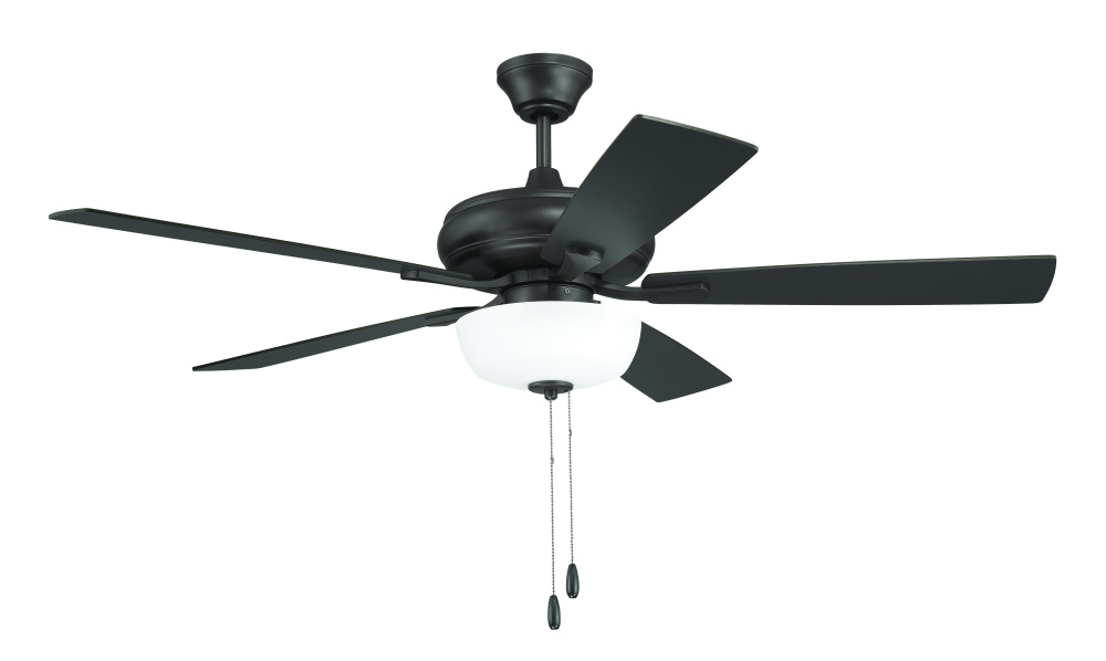 52" Ceiling Fan w/Blades, 3 Light Frost White Bowl Light Kit
