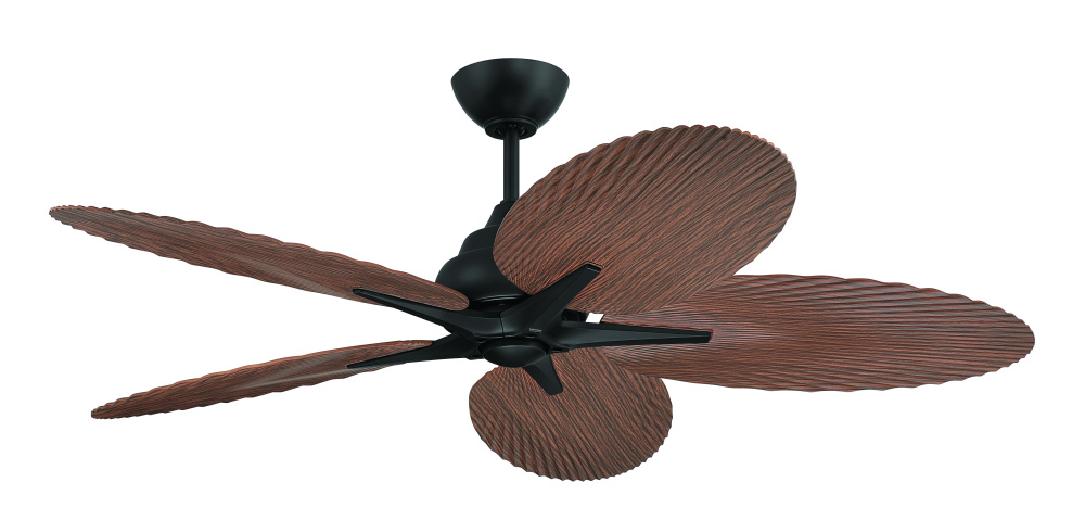 Getaway 52" 5-Blade Outdoor Ceiling Fan in Flat Black w/ Flat Black Blades; Not Light Kit Adapta