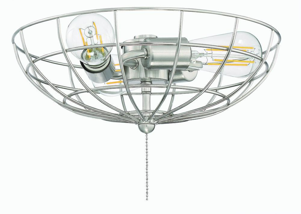 3 Light Cage Bowl LED Light Kit in Brushed Polished Nickel