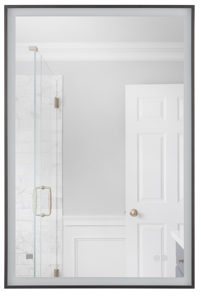 Slim Lite 24" x 36" Rectangle Front/Back Lit LED Mirror, Dimmer, 3000-5000K, in Flat Black