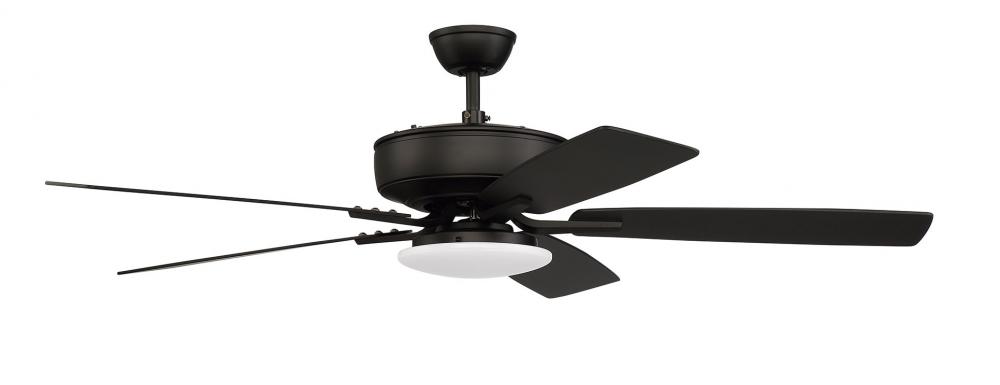 52" Ceiling Fan w/Blades, White Low Profile LED Light Kit