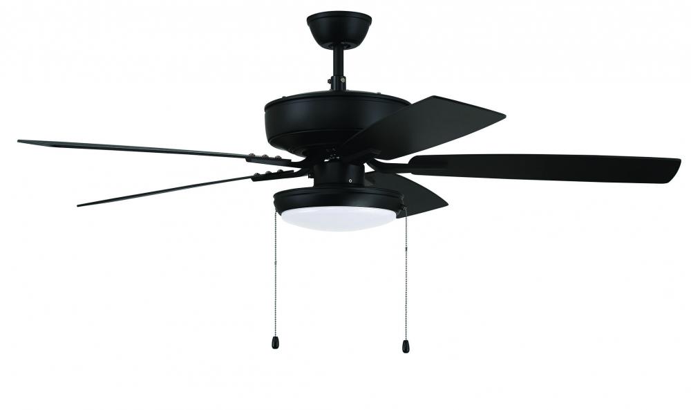 Pro Plus 119 52" 5-Blade Ceiling Fan in Flat Black w/ Flat Black/Greywood Blades