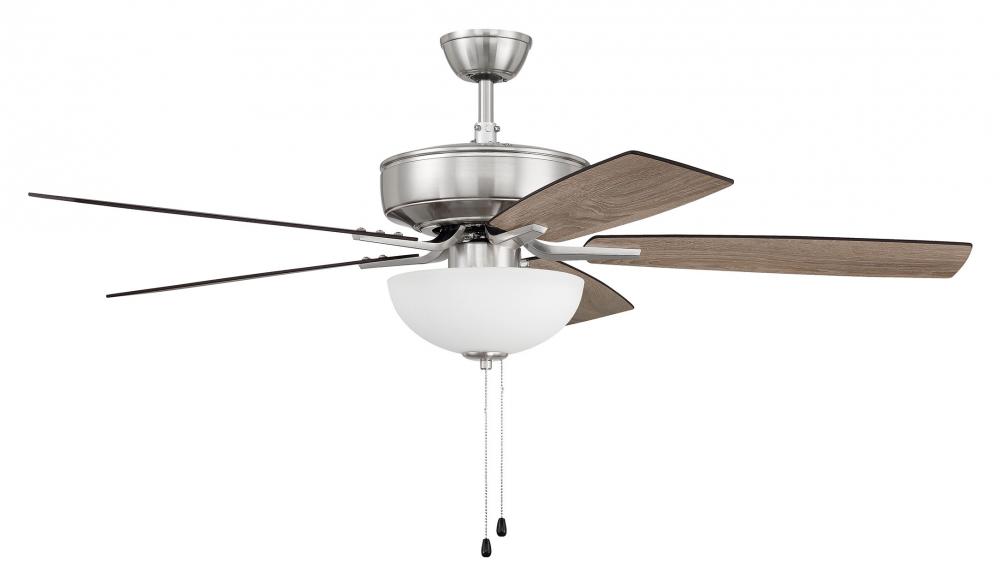Pro Plus 211 52" 5-Blade Ceiling Fan in Brushed Polished Nickel w/ Driftwood/Grey Walnut Blades