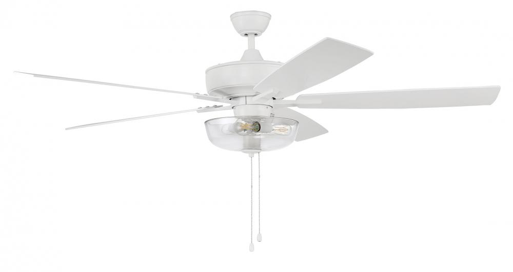 Super Pro 101 60" 5-Blade Ceiling Fan in White w/ White/Washed Oak Blades