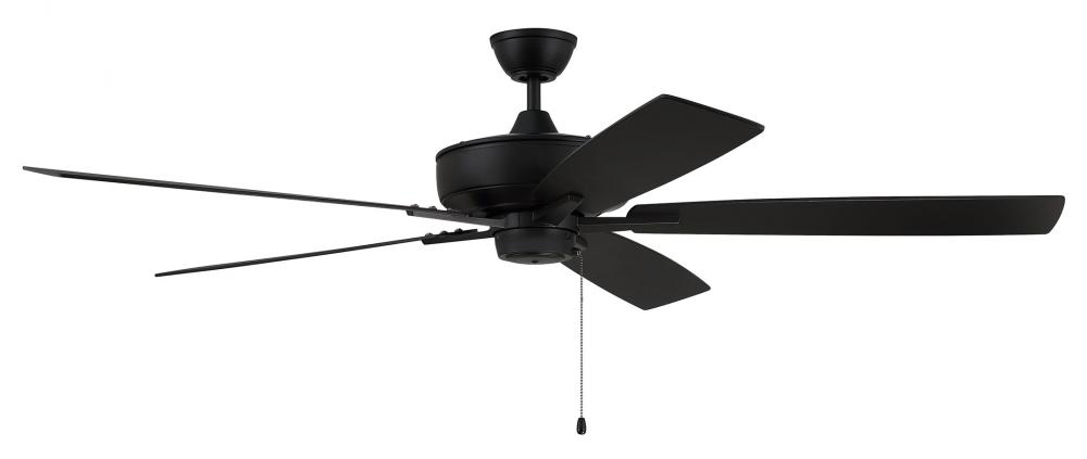 Super Pro 60" 5-Blade Ceiling Fan in Flat Black w/ Flat Black/Greywood Blades
