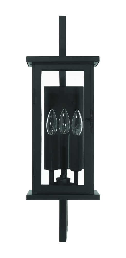 Jordan 3 Light Outdoor Wall Lantern in Textured Black