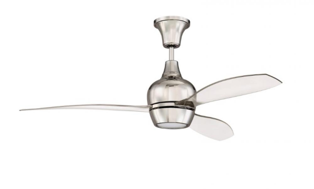 52" Bordeaux in Polished Nickel w/ Clear Acrylic Blades