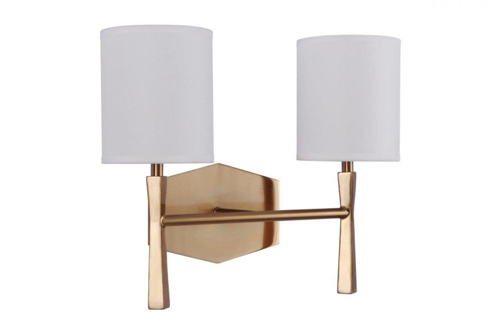 Chatham 2 Light Vanity in Satin Brass