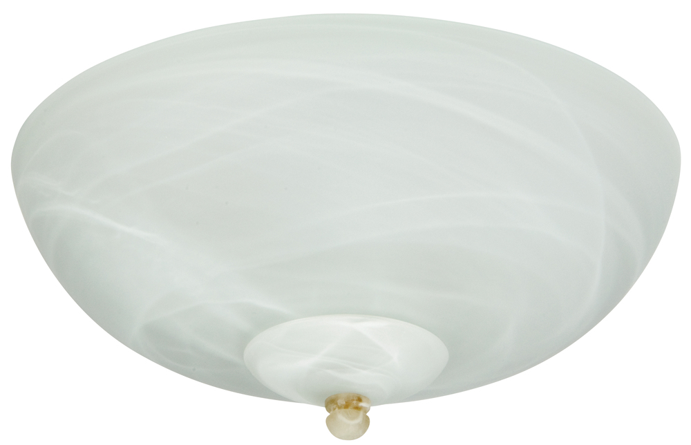 2 Light Bowl Fan Light Kit with Alabaster Glass