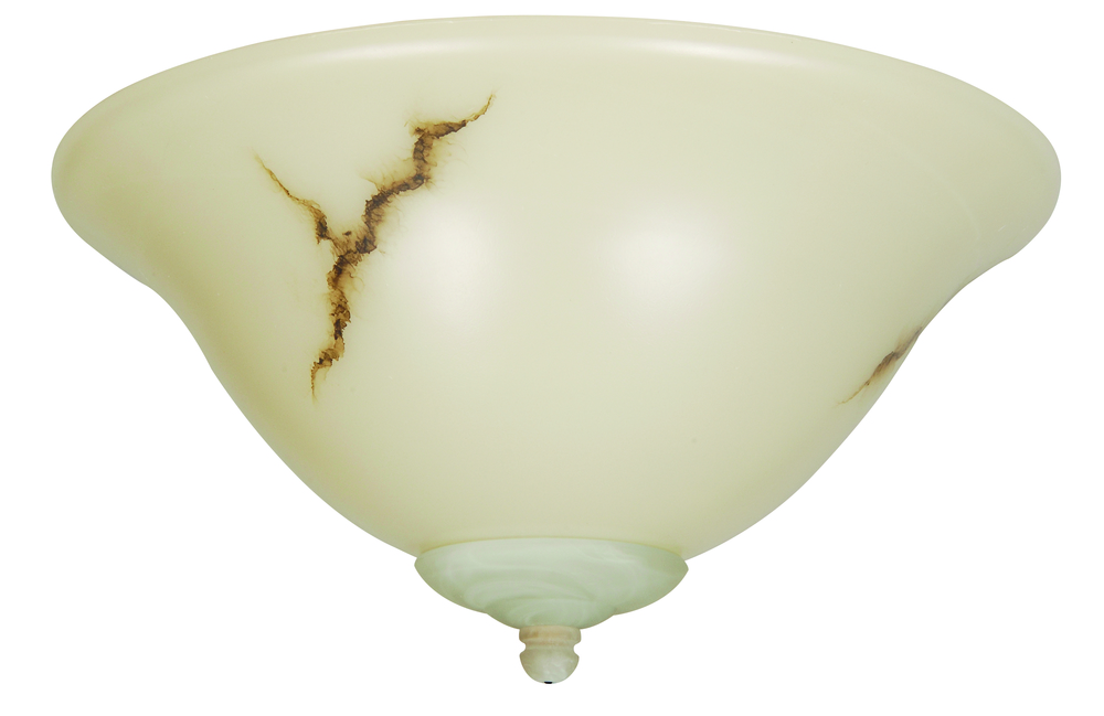2 Light Elegance Bowl Fan Light Kit with Brown Alabaster Glass