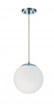 Craftmade 56891-CH-WG - Gaze 1 Light 10" Pendant in Chrome (White Glass)