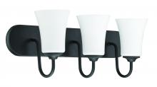 Craftmade 50403-FB-WG - Gwyneth 3 Light Vanity in Flat Black (White Glass)