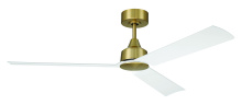 Craftmade CHM52SB3 - Charming 52" 3-Blade Ceiling Fan in Satin Brass w/ White Blades; Light Kit Sold Separately
