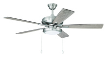 Craftmade ECF119BNK5-DWWLN - Eos 52" 5-Blade Ceiling Fan in Brushed Polished Nickel w/ Driftwood/Walnut Blades