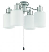 Craftmade LK403107-BNK-WG-LED - 4 Light Universal Energy Star Fan Light Kit in Brushed Polished Nickel w White Glass