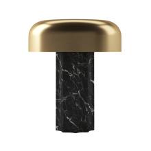 Bulbrite K70501 - Cordless Table Lamp Fluted Column Black Marble Brushed Brass