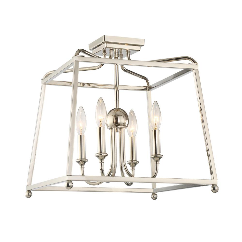 Libby Langdon Sylvan 16'' Polished Nickel Semi Flush Mount
