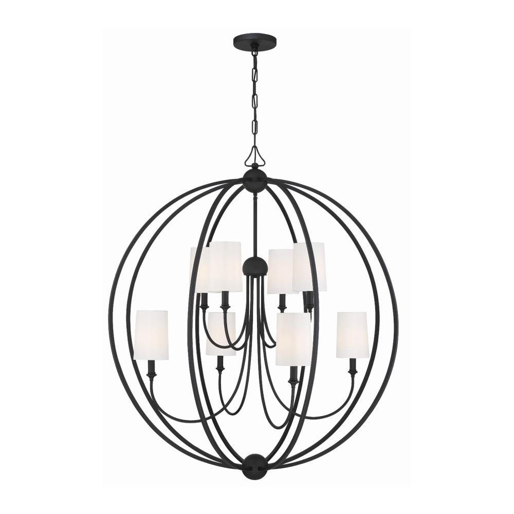 Libby Langdon Sylvan 8 Light Black Forged Chandelier