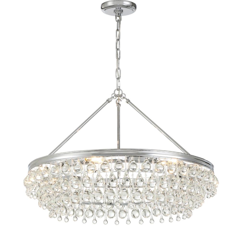 Calypso 30'' Crystal Teardrop Polished Chrome Chandelier