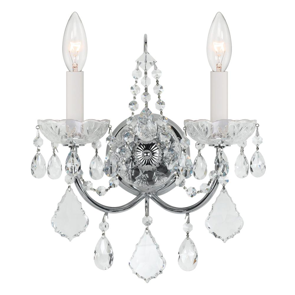 Imperial 12'' Swarovski Spectra Crystal Polished Chrome Sconce