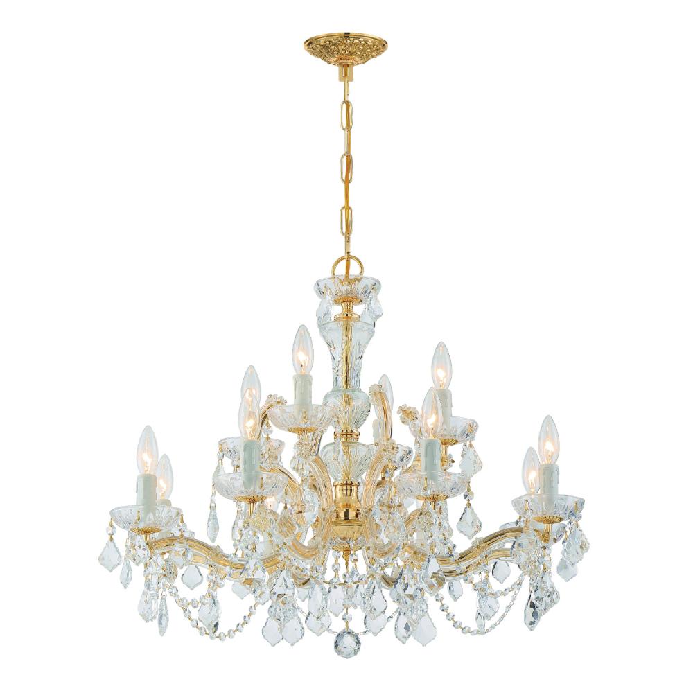 Maria Theresa 29'' Italian Crystal Gold Chandelier