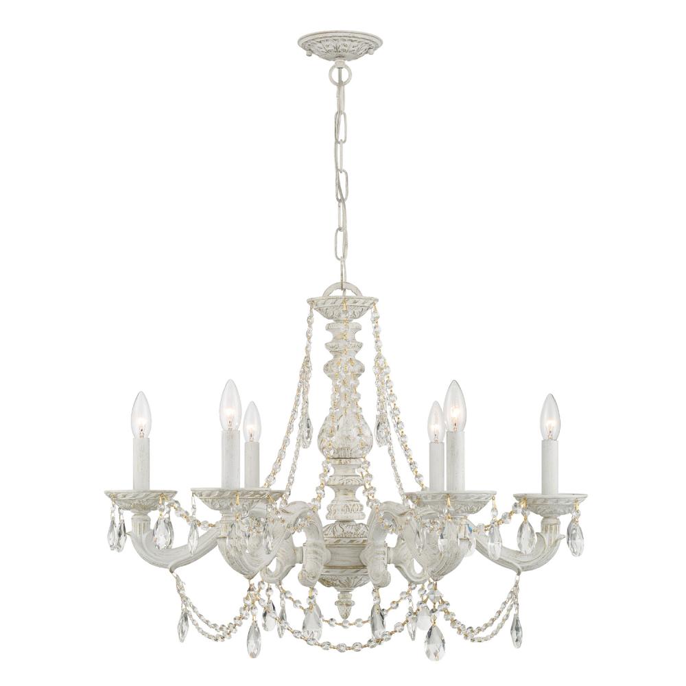 Paris Market 28'' Swarovski Strass Crystal Antique White Chandelier