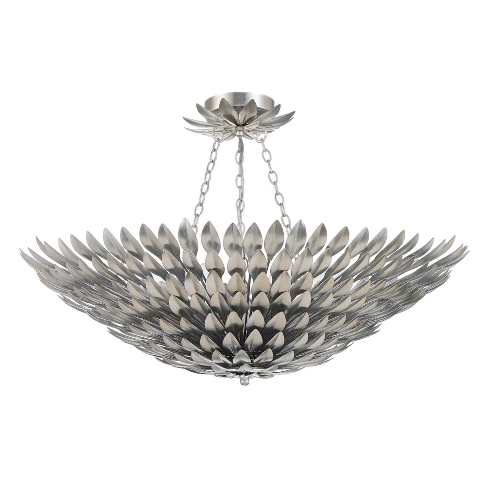 Broche 30'' Antique Silver Semi Flush Mount