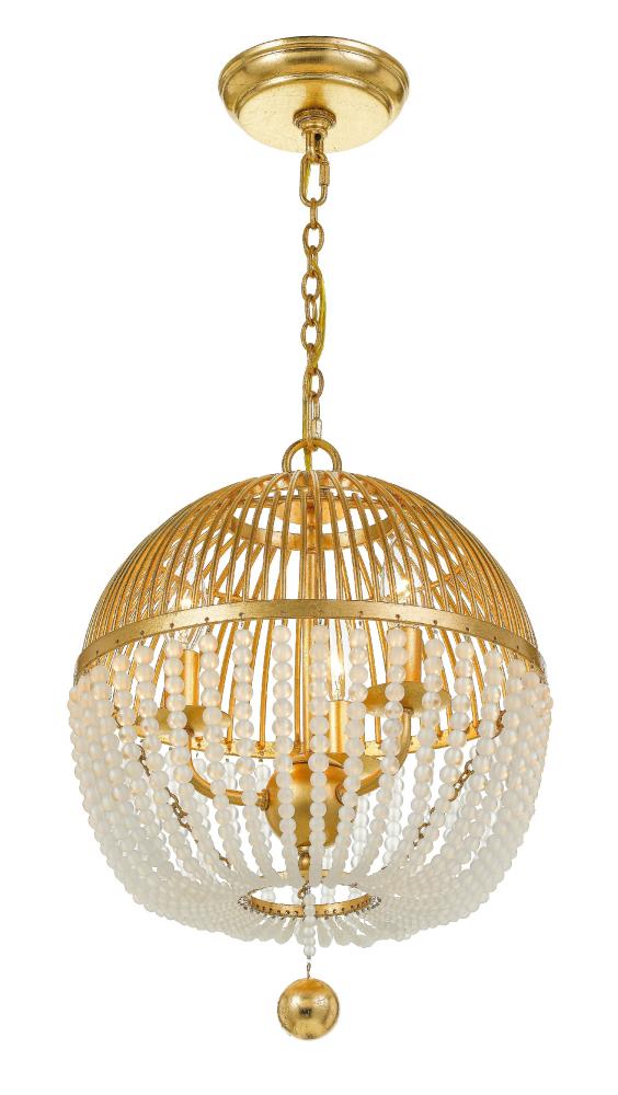 Duval 3 Light Antique Gold Pendant