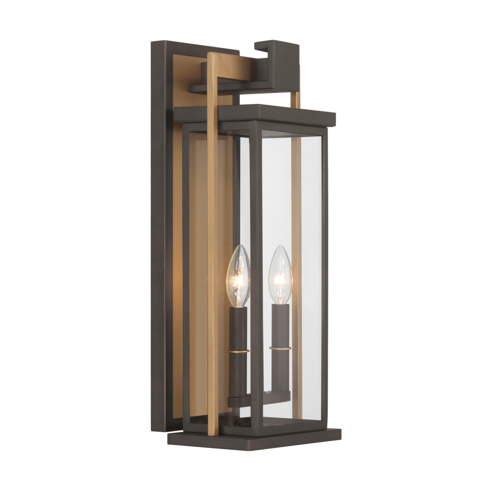 Lendel 8'' Twilight Bronze + Textured Gold Outdoor Sconce